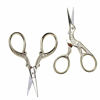 Picture of AQUEENLY Embroidery Scissors, Stainless Steel Sharp Stork Scissors for Sewing Crafting, Art Work, Threading, Needlework - DIY Tools Dressmaker Small Shears - 2 Pcs (3.6 Inches, Gold)