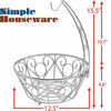 Picture of SimpleHouseware Fruit Basket Bowl with Banana Tree Hanger, Chrome Finish