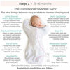 Picture of Amazing Baby Transitional Swaddle Sack with Arms Up Half-Length Sleeves and Mitten Cuffs, Tiny Elephants, Blue, Medium, 3-6 Months (Parents Picks Award Winner, Easy Transition with Better Sleep)