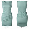 Picture of BTFBM Women Casual Crew Neck Ruched Sleeveless Tank Bodycon 2020 Shirt Short Mini Dresses (106Green, Small)