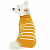 Picture of Blueberry Pet Cozy Soft Chenille Classy Striped Dog Sweater in Mustard, Back Length 14", Pack of 1 Clothes for Dogs