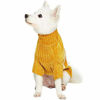 Picture of Blueberry Pet Cozy Soft Chenille Classy Striped Dog Sweater in Mustard, Back Length 14", Pack of 1 Clothes for Dogs