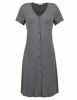 Picture of Ekouaer Women's Nightshirt Short Sleeve Button Down Nightgown V-Neck Sleepwear Pajama Dress, Grey, Large