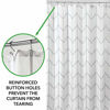 Picture of mDesign Decorative Chevron Zig-Zag Print - Easy Care Fabric Hotel Quality Shower Curtain, Reinforced Buttonholes, for Bathroom Showers, Stalls, and Bathtubs, Machine Washable - 72" x 72" - Gray/White