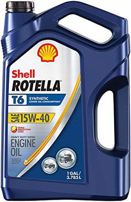Picture of Shell Rotella T 550050467 Rotella T6 Full Synthetic 15W-40 Diesel Engine Oil (1-Gallon, Single Pack)