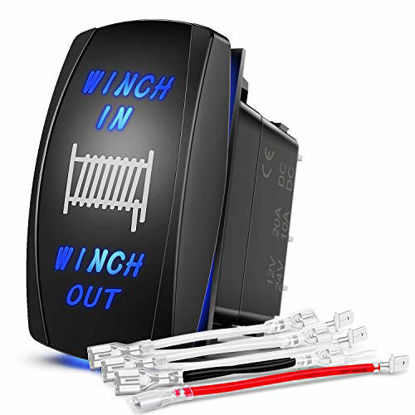 Picture of Nilight 90005B Momentary Laser Rocker Switch 7Pin Winch In Winch Wiring Harness Kit 20A/12V 10A/24V Switch jumper wires set,2 years Warranty