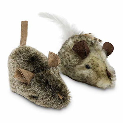 Picture of OurPets Play-N-Squeak Twice the Mice Cat Toy, 2pc (Interactive Cat Toy, Catnip Toy, Catnip Toys for Cats, Real Mouse Electronic Sound, Catnip, Cat Toys)