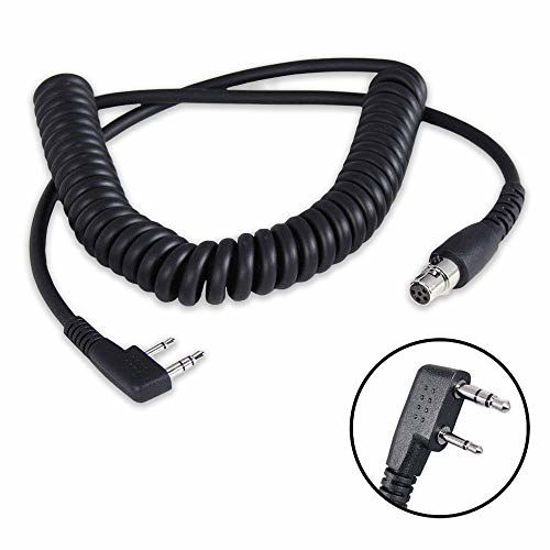 Picture of Rugged Radios CC-Ken 2-Pin to 5-Pin Coil Cord Cable for Rugged V3, RH5R, RDH, Baofeng, Kenwood, HYT & Relm Two Way Handheld Radios and Headsets