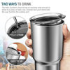 Picture of Atlin Tumbler [30 oz. Double Wall Stainless Steel Vacuum Insulation] Travel Mug [Crystal Clear Lid] Water Coffee Cup [Straw Included]For Home,Office,School - Works Great for Ice Drink, Hot Beverage