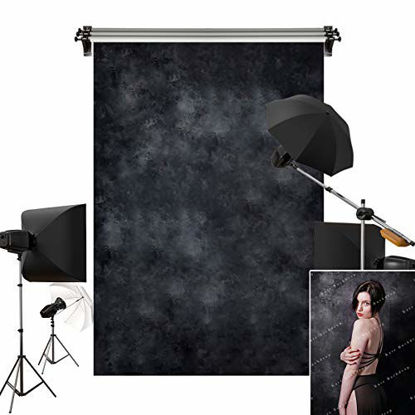 Picture of Kate 5x7ft/1.5m(W) x2.2m(H) Black Photo Backdrop Dark Textured Backgrounds Portrait Photography Studio Prop