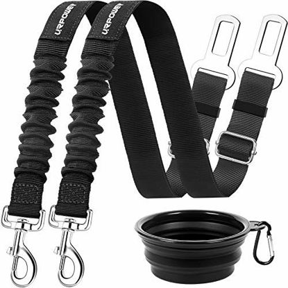 Picture of URPOWER Dog Seat Belt 2 Pack Dog Car Seatbelts Adjustable Pet Seat Belt for Vehicle Nylon Pet Safety Seat Belts Heavy Duty & Elastic & Durable Car Seat Belt for Dogs, Cats and Pets