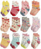 Picture of RATIVE Non Skid Anti Slip Cotton Dress Crew Socks With Grips For Baby Infant Toddler Kids Girls (12-24 Months, 12-pairs/RG-820726)