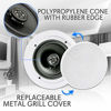 Picture of Pyle 5.25 Pair Bluetooth Flush Mount In-wall In-ceiling 2-Way Speaker System Quick Connections Changeable Round/Square Grill Polypropylene Cone & Polymer Tweeter Stereo Sound 150 Watt (PDICBT552RD)