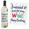 Picture of 50th Birthday - Cheerful Happy Birthday - Colorful Fiftieth Birthday Party Decorations for Women and Men - Wine Bottle Label Stickers - Set of 4