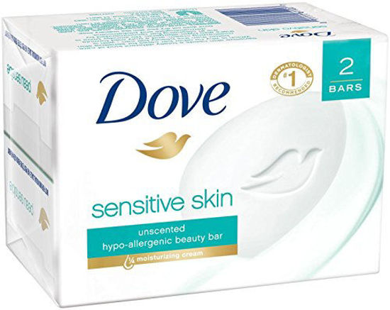 Picture of Dove Sensitive Skin Unscented Hypo-Allergenic Beauty Bar 4 oz, 2 ea