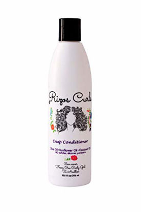 Picture of Rizos Curls Deep Conditioner. Deeply Nourishes & Strengthens Hair made with Natural ingredients Olive Oil, Sunflower Oil, Coconut Oil, Argan Oil & Shea Butter. For All Hair Types Curls, Coils & Waves.