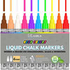 Picture of Kassa Liquid Chalk Markers for Blackboards (10 Neon Colors) - Chalkboard Marker Erases on Glass, Window, Black Board, Mirror - Chalk Pens Include Reversible Chisel & Bullet Tip - Non-Toxic Ink