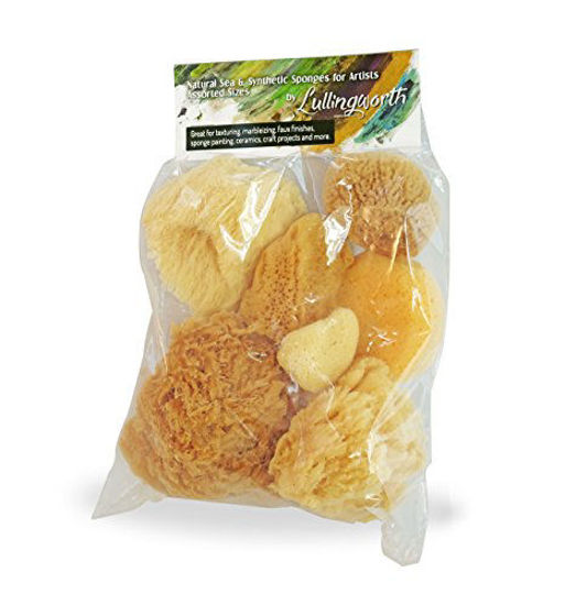 Natural Sea and Synthetic Sponges for Artists Assorted Sizes 7pc Value Pack  Great for Art, Painting, Ceramics, Crafts, Clay Pot 