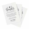 Picture of Bliss Collections Wedding Reception Thank You Cards, Pack of 50 Black Font Cards, Great Addition to Your Table Centerpiece, Place Setting, Wedding Decorations, Each Card is 4x6, Made in the USA