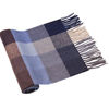 Picture of Lucky Leaf Women Men Winter Cozy Wool Warm Tartan Checked Plaid Wrap Scarf (Blue Brown Plaid)