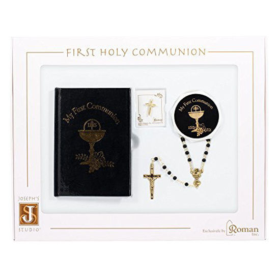Picture of First Holy Communion Boy Missal, Rosary, Box and Lapel Pin 4 Piece Boxed Gift Set
