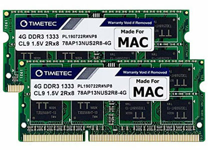 Picture of Timetec Hynix IC 8GB KIT(2x4GB) Compatible for Apple DDR3 1333MHz PC3-10600 for MacBook Pro (Early/Late 2011 13/15/17 inch), iMac (Mid 2010, Mid/Late 2011 21.5/27 inch), Mac Mini(Mid 2011) RAM Upgrade