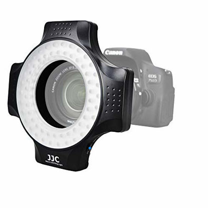 Picture of JJC Macro Ring Light for DSLR Macro Lens Such as Canon EF 100mm f 2.8L/EF-S 60mm f 2.8/MP-E 65mm f 2.8 1-5x/Nikon AF-S DX Micro 40mm f/2.8G, Includes 6 Adapter Rings for 49/52/55/58/62/67mm Macro Lens