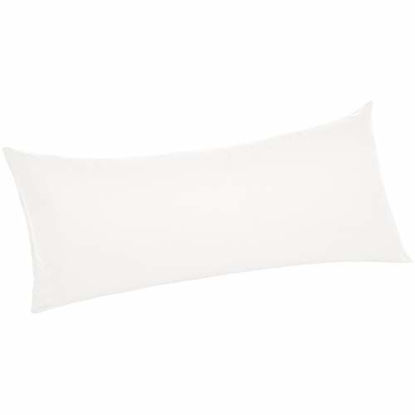 Picture of Amazon Basics Ultra-Soft Cotton Pillow Case - Body Pillow, 55 x 21 Inch, White