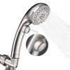 Picture of Shower Head, High Pressure 6 Setting Shower Head Hand-Held with ON/OFF Switch and Spa Spray Mode - Shower Heads with Handheld Spray High Pressure - Brushed Nickel