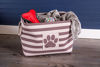 Picture of Bone Dry Striped Paw Patch Bin, Large Rectangle, Brown