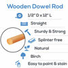 Picture of Dowel Rods Wood Sticks Wooden Dowel Rods - 1/2 x 12 Inch Unfinished Hardwood Sticks - for Crafts and DIYers - 50 Pieces by Woodpeckers