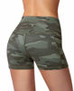 Picture of Women's High Waist Yoga Shorts with Side Pockets Tummy Control Running Gym Workout Biker Shorts for Women 8" /3" (3" Green Camo, XS)