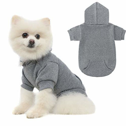 Picture of KOOLTAIL Basic Dog Hoodie - Soft and Warm Dog Hoodie Sweater with Leash Hole and Pocket, Dog Winter Coat, Cold Weather Clothes for XS-XXL Dogs