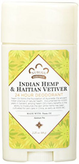 Picture of Nubian Heritage Deodorant - all Natural - 24 Hour - Indian Hemp and Haitian Vetiver - with Neem Oil - 2.25 Ounce - Pack of 2