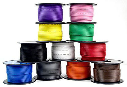 Picture of 18 GA Gauge 100 FT SPOOLS Primary AUTO Remote Power Ground Wire Cable (4 Rolls)