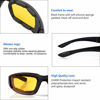 Picture of 3 Pair Motorcycle Riding Glasses Padding Goggles UV Protection Dustproof Windproof Motorcycle Sunglasses with Clear Smoke Yellow Lens for Outdoor Sports Actives