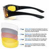 Picture of 3 Pair Motorcycle Riding Glasses Padding Goggles UV Protection Dustproof Windproof Motorcycle Sunglasses with Clear Smoke Yellow Lens for Outdoor Sports Actives