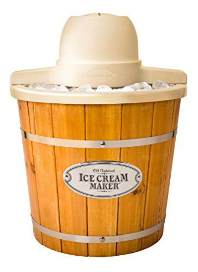 Picture of Nostalgia ICMP400WD Electric Wood Bucket Ice Cream Maker, 4-Quart