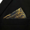 Picture of SHLAX&WING Paisley Blue Gold Pocket Square Mens Ties Silk Hankies MH10