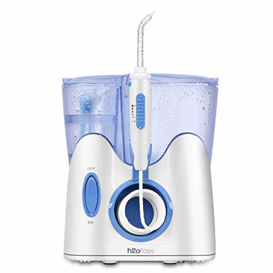 Picture of H2ofloss Dental Water Flosser for Teeth Cleaning With 12 Multifunctional Tips & 800ml Capacity, Professional Countertop Oral Irrigator Quiet Design(HF-9 whisper)