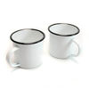 Picture of Camping Tin Enamel Mug with Handle Outdoor/Indoor 15 fl oz 450 ml (White 2-Pack)