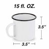 Picture of Camping Tin Enamel Mug with Handle Outdoor/Indoor 15 fl oz 450 ml (White 2-Pack)