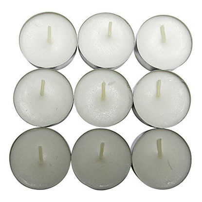 Picture of CandleNScent Unscented Tealight Candles, 30 Pack, White, Made in USA