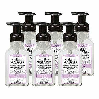 Picture of J.R. Watkins Foaming Hand Soap For Bathroom or Kitchen, Scented, USA Made And Cruelty Free, 9 Fl Oz, Lavender, 6 Pack