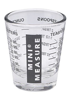 Picture of Kolder Mini Measure Heavy Glass, 20-Incremental Measurements Multi-Purpose Liquid and Dry Measuring Shot Glass, Black
