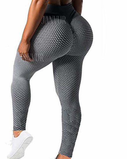Women's Thick High Waist Yoga Exercise Stretch Stretch Pants Tummy Control  Slimming Lifting Anti Cellulite Scrunch Booty Leggings Ruched Butt Textured
