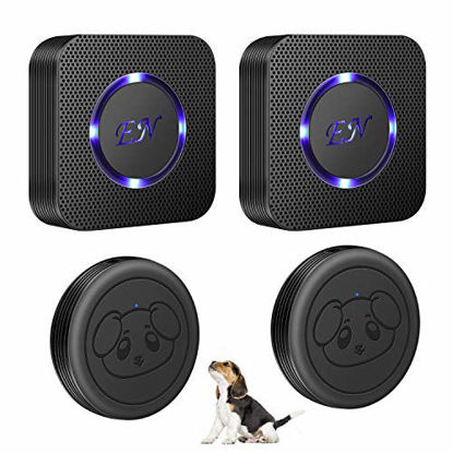 Picture of EverNary Dog Door Bell Wireless Doggie doorbells for Potty Training with Warterproof Touch Button Dog Bells Included Receiver and Transmitter (2 Transmitters and 2 Receivers)