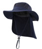 Picture of Home Prefer Mens Outback Safari Hat UPF50+ Sun Hat Large Fishing Cap Neck Flap Bucket Hat Navy Blue