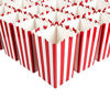 Picture of Set of 100 Mini Popcorn Favor Boxes - 3x5 Snack Containers for Carnival Party Supplies, Movie Night, Birthdays, Red and White, 20 Ounce, 3.3 x 5.6 Inches