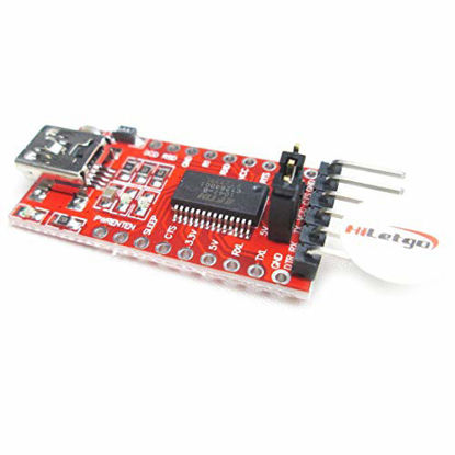 Picture of HiLetgo FT232RL FTDI Mini USB to TTL Serial Converter Adapter Module 3.3V 5.5V FT232R Breakout FT232RL USB to Serial Mini USB to TTL Adapter Board for Arduino